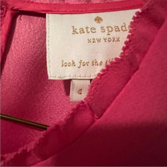 Bubble gum pink Kate Spade Dress with small ruffle, size 4 - Picture 3 of 9